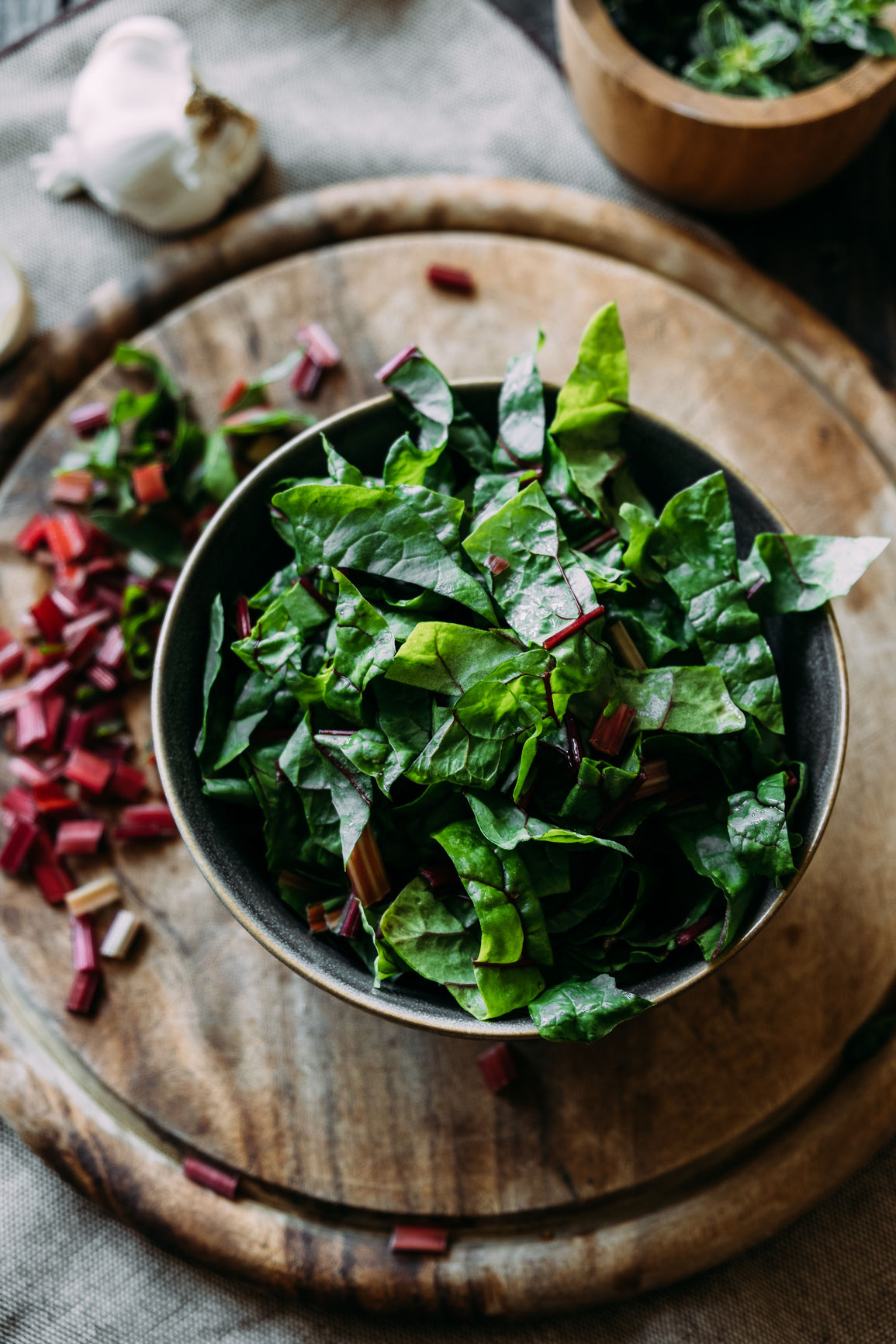 Swiss chard and fresh herbs